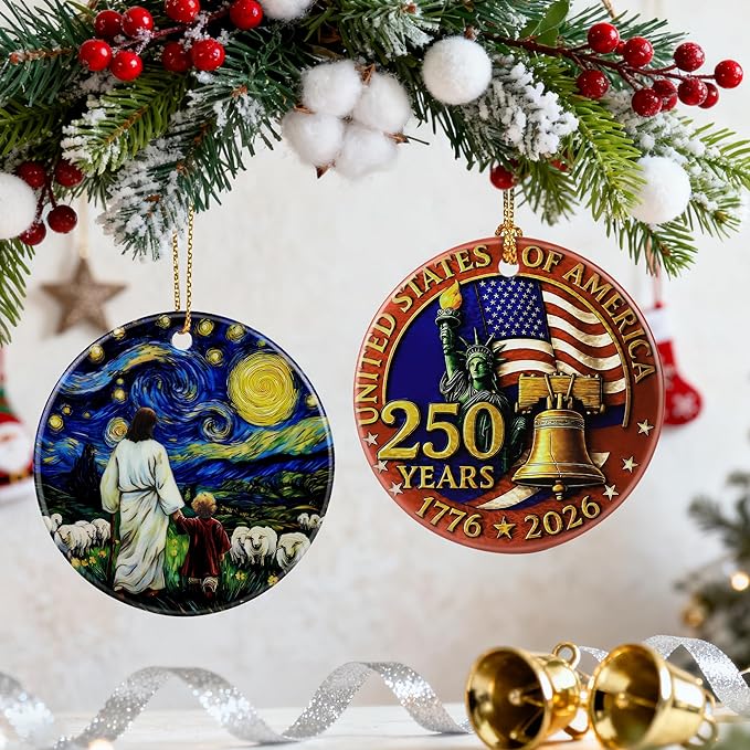 Jesus with Child Ornament, Starry Night Ornament, Christian Christmas Ornaments, Religious Christmas Decorations, Christian Home Decor, Christian Gift, Religious Gifts, Gifts for Christians