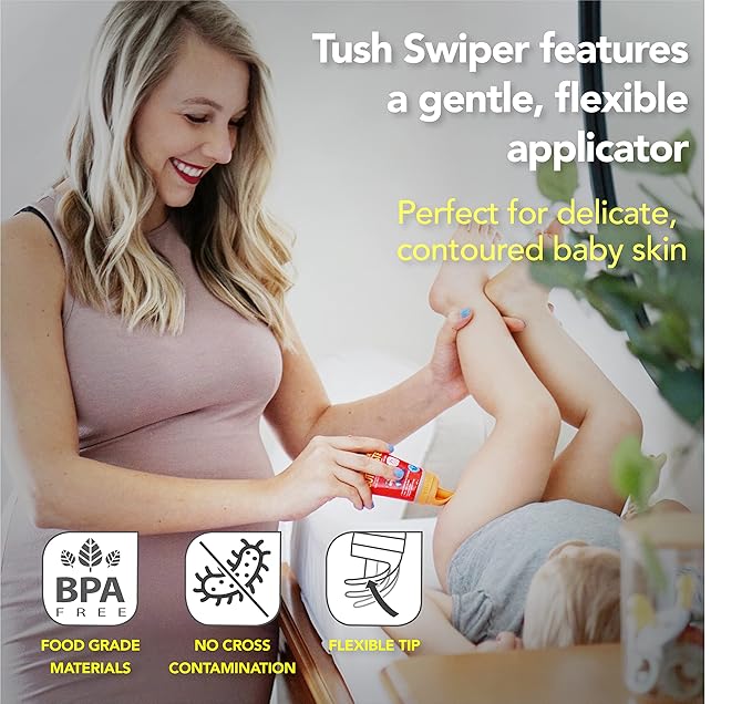 Eli & Ali Tush Swiper - Diaper Rash Cream & Butt Paste Applicator - Universal Fit for Most Diaper Creams | Mess-Free & Hygienic Alternative to Cream Spatula - Carry Less Baby Gear - Pink, 2 Pack