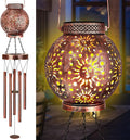 YHmall Solar Wind Chimes for Outside, 38" Sun Gifts for Mom, Memorial Wind Chimes for Women, Hanging Solar Lantern Windchimes Outdoors for Patio Yard Garden Decor