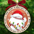 Baseball Christmas Ornaments 2025 - Baseball Ornaments For Christmas Tree - Gifts For Players, Coaches, Fans, Softball Lovers - 2 Layer Wooden Softball Ornament - Sport Lovers Hainging Decor Xmas Tree