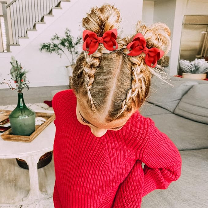 58pcs 3 Inches Grosgrain Ribbon Pinwheel Hair Bows Alligator Clips Hair Barrettes Accessories for Baby Girls Kids Toddlers Teens 29 Colors in Pairs