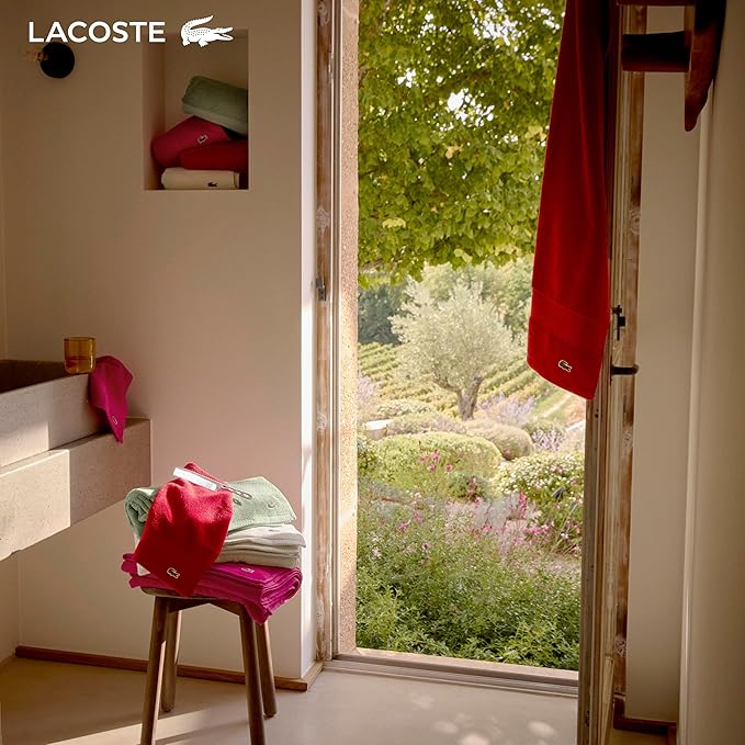 Lacoste Heritage 100% Supima Cotton Wash Cloth, Light Pink, Premium Super Soft