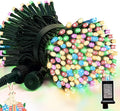 LAMPHOME 33ft Christmas Decorative Mini Lights, 100 LED Green Wire Fairy Starry String Lights Plug in, 16 Lighting Modes, for Indoor Outdoor Xmas Tree Wedding Party Decoration (Warm+Multicolor)