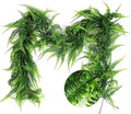RECUTMS 2pcs Artificial Hanging Boston Ferns Garland Fake Hanging Plant 6 FT Greenery Leaves Ivy Garland Faux Ferns Fake Vines for Outdoor Indoor Home Garden Decoration Party Table Wall Decoration