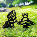 Frog Metal Garden Stakes Decorative, Gifts for Women/Men/Frog Lovers Gifts,Black Frog Silhouette Statues Garden Decor for Outside,Outdoor Decor,Yard Art,Patio,Lawn Ornaments
