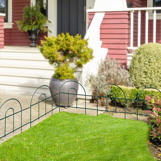 Decorative Garden Folding Border Fence, Metal Wire Edging Flower Fence Panel 18in X20ft Outdoor Patio Landscape