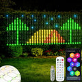 echosari 600 LED Net Lights Outdoor, 3.7 * 9.5ft Smart RGB&IC Net Lights with App/Remote Control, DIY Modes, Waterproof Mesh Light for Patio Bush Decor (Clear Wire)