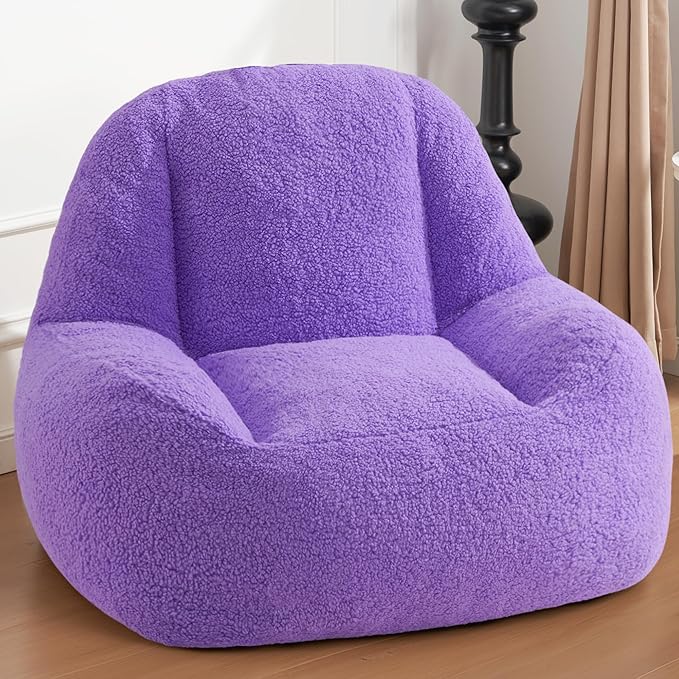 Homguava Bean Bag Chairs for Adults,Giant Beanbag Couch Adult Bean Bag Chair with Filler Included,Modern Lazy Sofa Comfy Chair for Living Room(Purple)