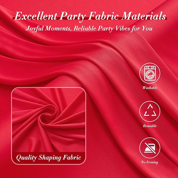 10ft x 10ft Red Backdrop Curtains for Party Wedding Wrinkle Free Red Photo Curtains Backdrop Drapes Fabric Decoration for Birthday Party Baby Shower Christmas 5ft x 10ft 2 Panels