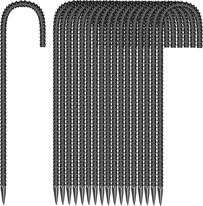 18 Pieces 12-Inch Garden Ground Stakes Galvanized Steel J Shape Hook Rebar Stake - Heavy Duty Anchors for Tents, Position Kits,Fences, and Trampolines