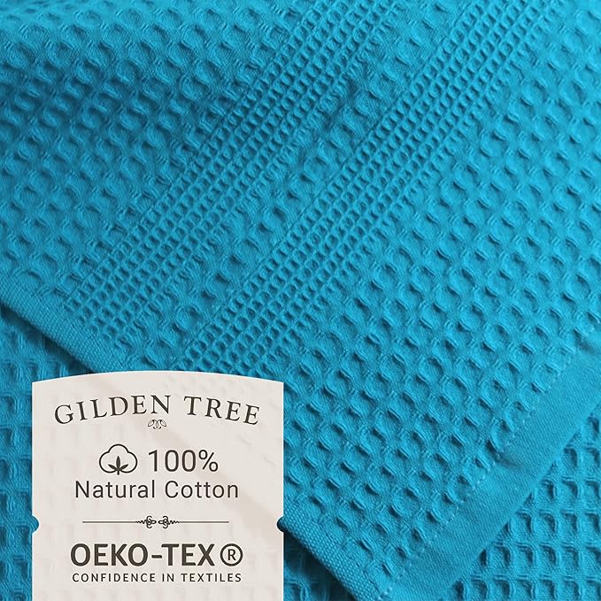GILDEN TREE Waffle Towels for Bathroom, 100% Cotton Quick Dry Towel, Waffle
