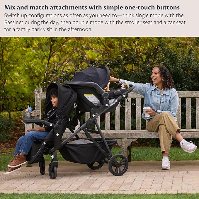 Mockingbird 2nd Seat Kit 3.0 - Compatible with Mockingbird Single-to-Double Strollers - Seat Expansion - Includes Expansion Adapters - Sage