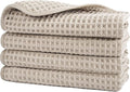 POLYTE 430 GSM Microfiber Lint Free Washcloth Face Towel, 13 x 13 in, 4 Pack