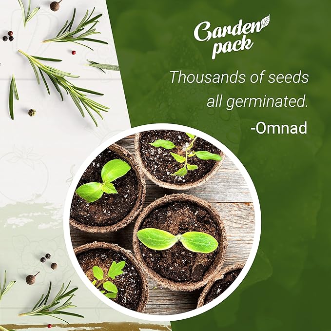Grow Your Own Herbs Garden Kit - 12 Herb Seeds Variety Pack - Basil, Mint, Rosemary Seeds & More Packets in a Box with Growing Manual by Garden Pack