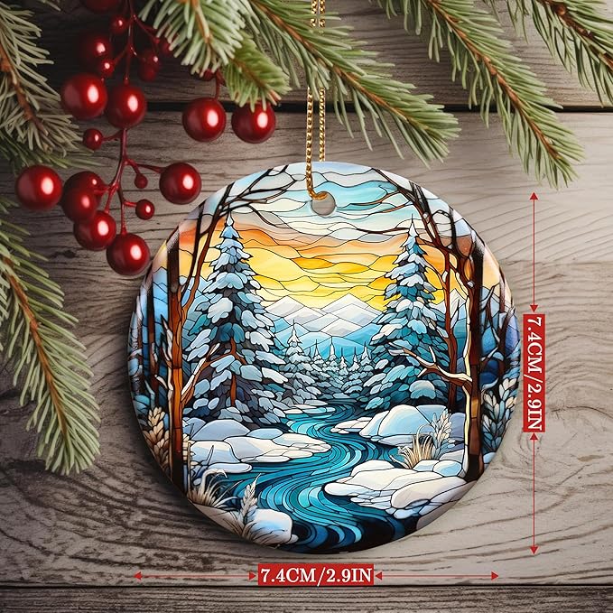 Christmas Ornament, Winter Landscape, Christmas Decoration, Heirloom Keepsake, Holiday Ornaments 2023, Xmas Gift Exchange, Gift Idea, Christmas Tree Ornament