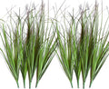 8PCS Artificial Plants, Shrubs Wheat Grass Greenery Stems for Home Decor, Fake Tall Grass Plant for Outdoor Indoor Decor