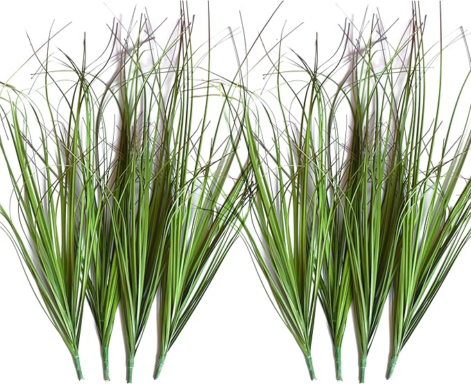 8PCS Artificial Plants, Shrubs Wheat Grass Greenery Stems for Home Decor, Fake Tall Grass Plant for Outdoor Indoor Decor