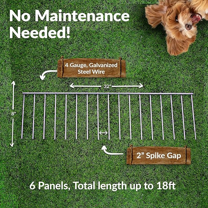 Dig Defence Original Animal Barrier Fence - Small/Medium Decorative Garden Fence, Outdoor No Dig Fence for Dogs and Rabbits, Yard and Patio - 32”(L) x 8”(H), 6 Pack