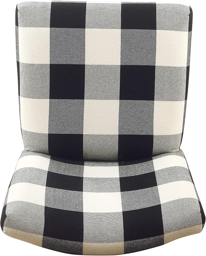 HomePop by Kinfine Fabric Upholstered Counter Height Barstool - 24-inch, Black and Cream Geometric