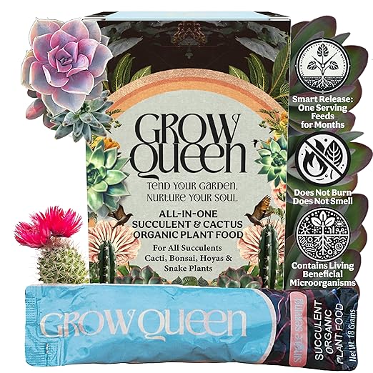 Complete Organic Cactus & Succulent Fertilizer, Succulent Plant Food & Cactus Food, Bonsai, Snake Plant Fertilizer, 7 Servings Fast & Slow Release Feeds up to 28 Plants 8 Months