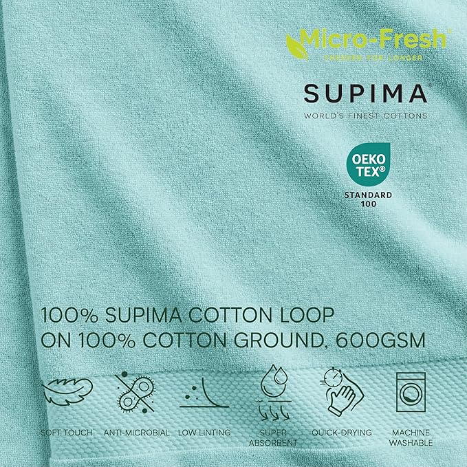 Lacoste Heritage 100% Supima Cotton Wash Cloth, Premium Super Soft Bath Towel
