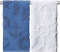 2 Pcs Nautical Hand Towels for Bathroom Navy Blue Nautical Beach Bathroom Hand
