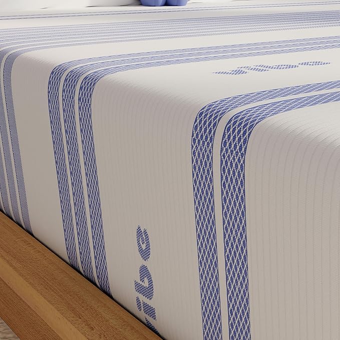 Vibe Gel Memory Foam Mattress, 12-Inch CertiPUR-US Certified Bed-in-a-Box, Queen, White