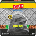 Glad Large 30 Gallon Trash Bags, Pine-Sol Heavy Duty Garbage Bags, Forceflex