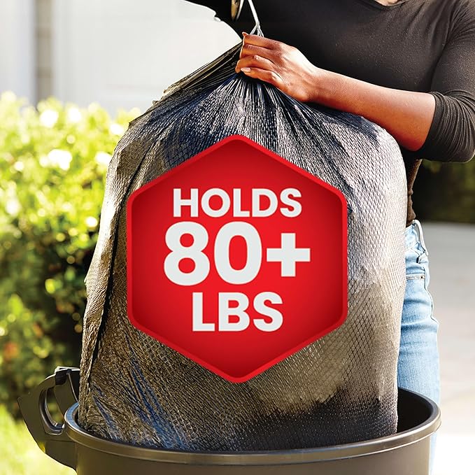 Glad Large 30 Gallon Trash Bags, Unscented Heavy Duty Garbage Bags, Forceflex