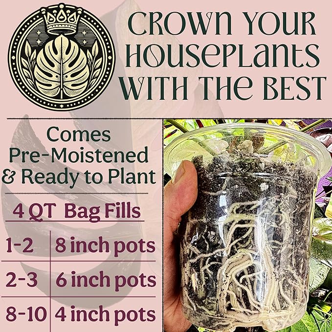 Craft Houseplant Potting Mix, Elite House Plant Soil, Chunky, Well Draining Potting Soil for Indoor Plants, Tropical Plants & Potted Plants, Sustainable & Peat Free, Less Prone to Gnats 4qt