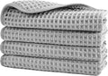 POLYTE 430 GSM Microfiber Lint Free Washcloth Face Towel, 13 x 13 in, 4 Pack