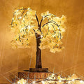 Fudios Lighted White Cherry Blossom Tree 40 LED 18IN Japanese Room Decor,Artificial Flower Tree with Lights Battery USB Plug for Wedding Party Summer Mantle Decoration