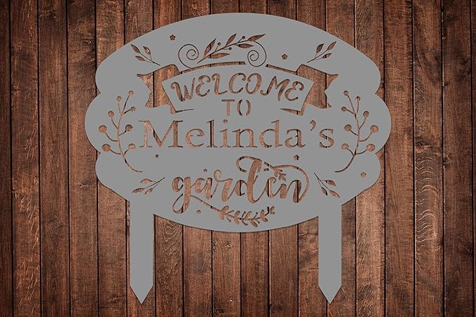Personalized Metal Garden Sign with Stake, Custom Garden Decor for Outdoor, Custom Family Name Sign, Patio Decorations, Lawn Art, Farmhouse Decorative, Housewarming Gift (CstmDesign10)