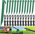 Aodaer 36 Pieces Plastic Inflatable Stakes Set Heavy Duty Halloween Christmas Yard Stake with Ropes and Hooks Anchoring Ground Stake for Xmas Garden Inflatables Accessories, Green