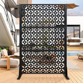 Metal Privacy Screen Outdoor, 72" H Freestanding Privacy Fence with Sturdy Stands, Decorative Privacy Panels Shield for Courtyard, Balcony, Garden and Other Indoor Places (Cross-Shaped)