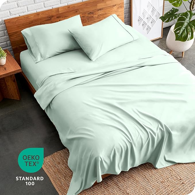 Bare Home Twin XL Sheet Set - College Dorm Size - Luxury 1800 Ultra-Soft Microfiber Twin Extra Long Bed Sheets - Deep Pockets - Easy Fit - Extra Soft - 3 Piece Set - Bed Sheets (Twin XL, Spring Mint)