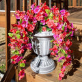 Artificial Hibiscus Fake Hanging Flowers Plants for Outdoors Spring Decoration, 4pcs Faux Silk Outside Hibiscus Long Trailing Vines Realistic UV Resistant for Front Door Planter Porch Patio Yard Urn