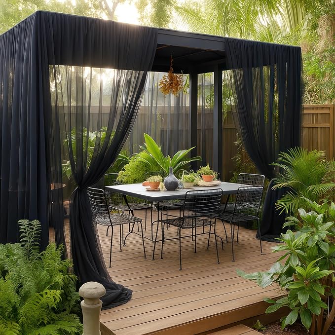 Black DIY Mosquito Net Fabric | 10x10 FT Netting 2 Pack | Insect Cover for Garden, Patio, Outdoor & Windows | Multiple Sizes in Black, White & Green | Raised Bed Screen Mesh Barrier