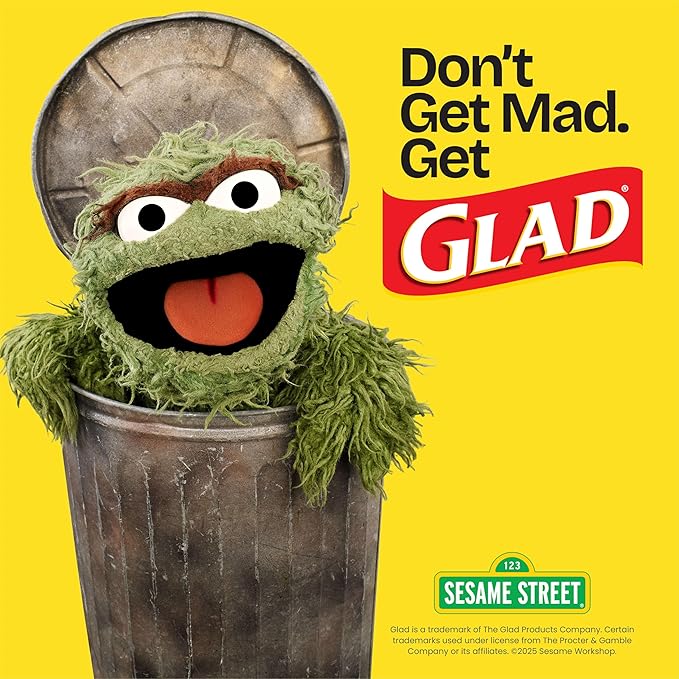 Glad Medium Trash Bags, 8 Gallon, Lemon Fresh Bleach Garbage Bags, Resists