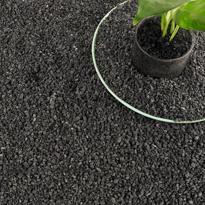 18LB Black Lava Rocks for Plants, Volcanic Rock Horticultural Lava Rock Soil for Landscaping Plants Drainage, Small Lava Rock Gravel for Succulents, Bonsai, Vase Fillers, Top Dressing