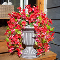 Artificial Hibiscus Fake Hanging Flowers Plants for Outdoors Spring Decoration, 4pcs Faux Silk Outside Hibiscus Long Trailing Vines Realistic UV Resistant for Front Door Planter Porch Patio Yard Urn
