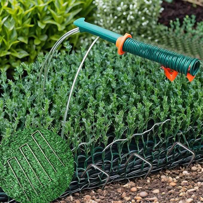 Galvanized Landscape Staples, 100 Pack 6 Inches Garden Lawn Stakes 11 Gauge U-Shaped Yard Turf Fabric Sod Pins for Weed Barrier Christmas Decorations Ground Cover Fabric