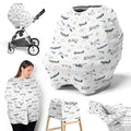 Sweet Jojo Designs Green Vintage Airplane Boy Infant Baby Car Seat Cover for Nursing, Breastfeeding, High Chair, Shopping Cart, Stroller, Carseat Canopy Carrier Multipurpose Use-Transportation, Clouds