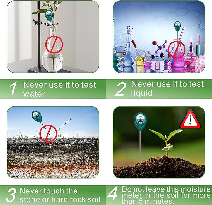 XLUX Long Probe Deep Use Soil Moisture Meter Sensor, Water Monitor Indicator, Hygrometer for Outdoor Indoor Large Pot Plants, Flower, Gardening, Farming, 2 Pack