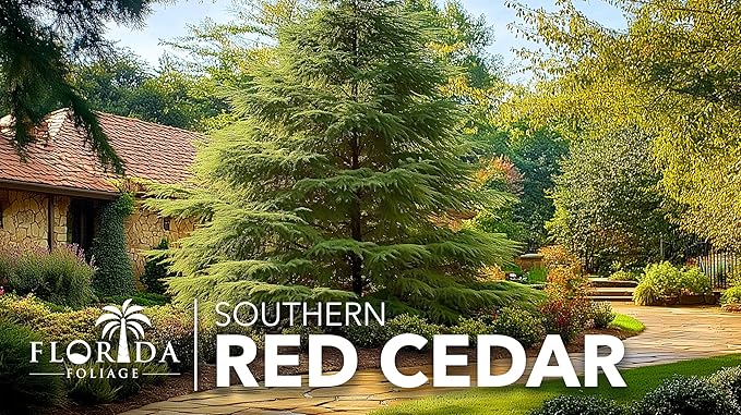 Southern Red Cedar | 1 Live Gallon Size Pot | Juniperus Virginiana Silicicola | Evergreen Privacy Trees | Native Landscape Plants