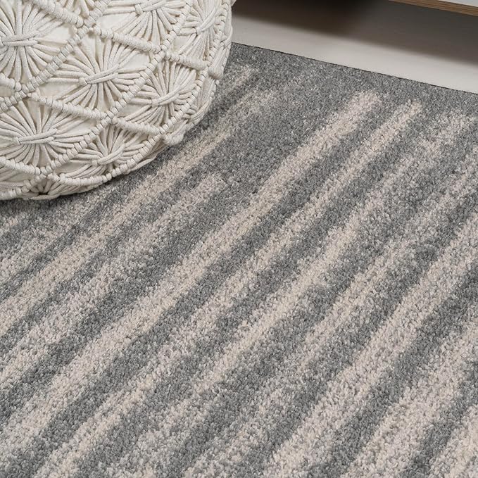 JONATHAN Y Khalil Modern Berber Stripe Gray/Cream Indoor Area Rug, 3x5, Contemporary, Bohemian, Easy-Cleaning for Living Room, Bedroom, Kitchen, Pet Friendly, Non-Shedding (MOH207G-3)
