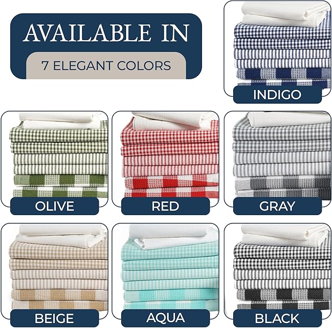 LANE LINEN Dish Towel and Dishcloth Set