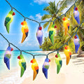 8.5Ft Parrot Outdoor String Lights, LED Tropical Themed Patio Lights with 10 Multicolor Birds Lights, Plug in Hanging Fairy String Lights for Backyard Summer Camp Window Decor Gift