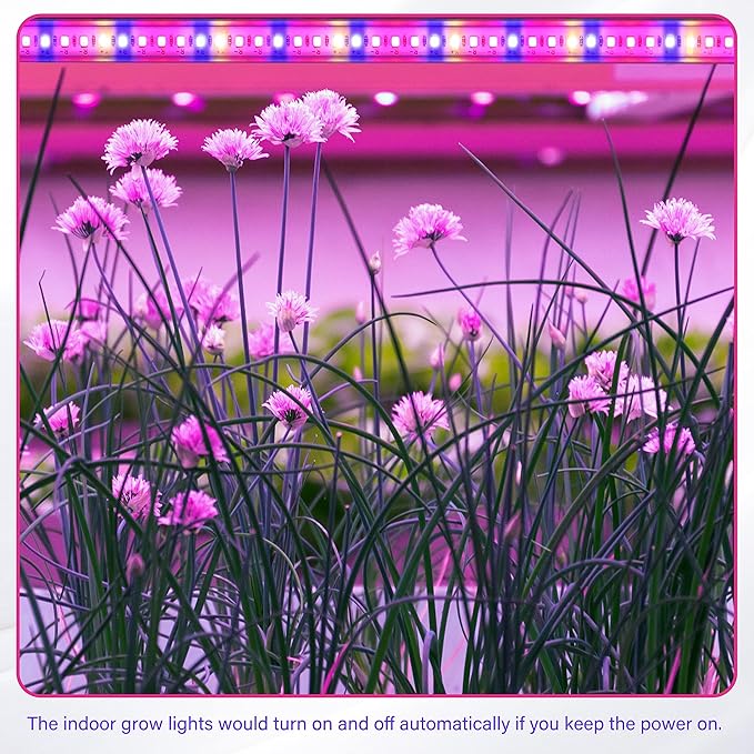 iPower 20W Full Spectrum LED Plant Grow Light Strips for Indoor Plants with Auto ON/Off 3/9/12H Timer, 10 Dimmable Levels 48 LEDs Per Tude, for Hydroponics Succulent, 2 Tubes, Mix