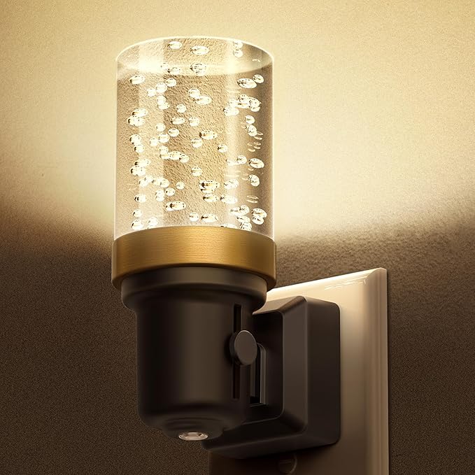 DORESshop LED Night Lights Plug into Wall, Modern Decorative Design Nightlights Plug in, Adjustable Brightness, Dimmable Night Light, Perfect for Adults' Bedroom, Hallway, Bathroom,Warm White